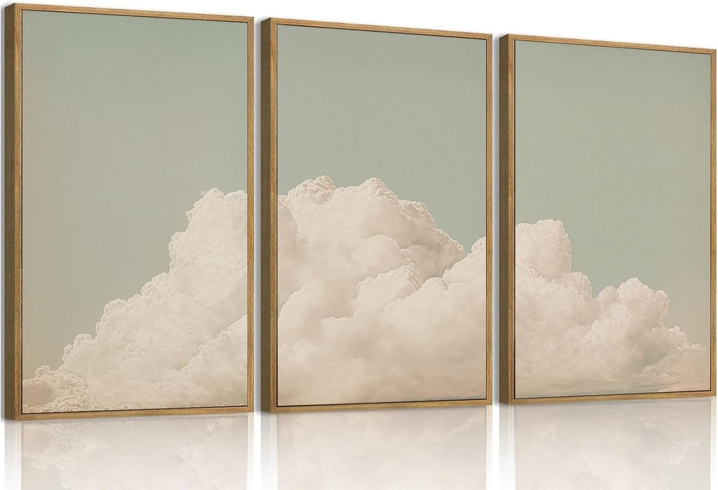 myusuar 3 Piece Large Modern Abstract Canvas Framed Wall Art For Living Room, Dearm Cloud Minimalist Wall Art Decor Posters Prints For Bedroom Office, 16x24in