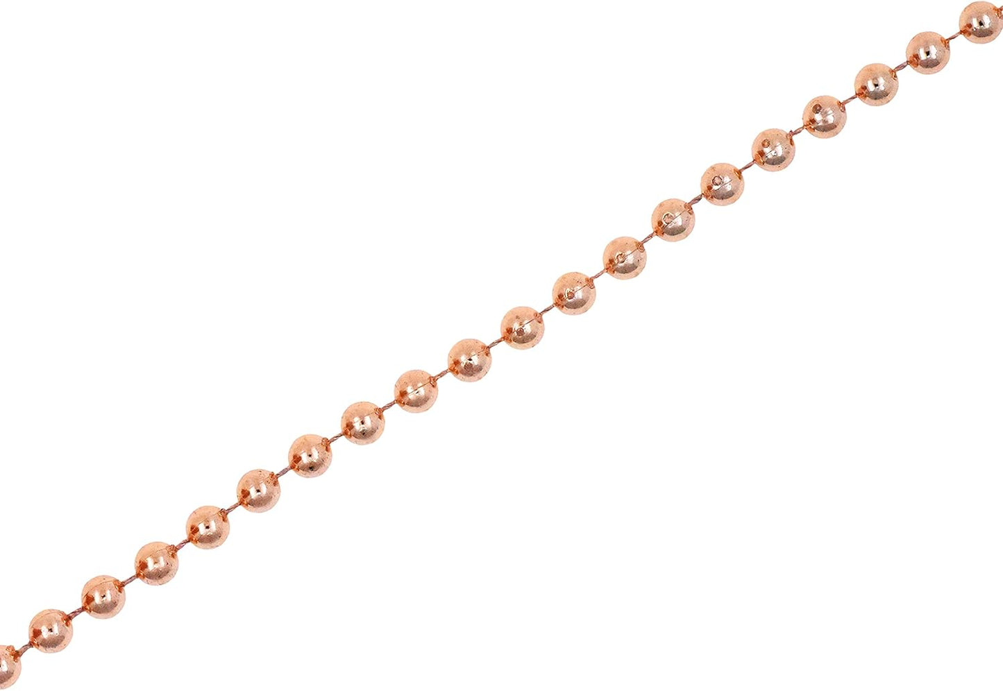 Mandala Crafts 6mm Faux Rose Gold Pearl Beads Roll - 27 Yards Strand of Fake Pearls Chain Garlands Spool String for Christmas Tree, Wedding, Party, Vases, DIY Decoration