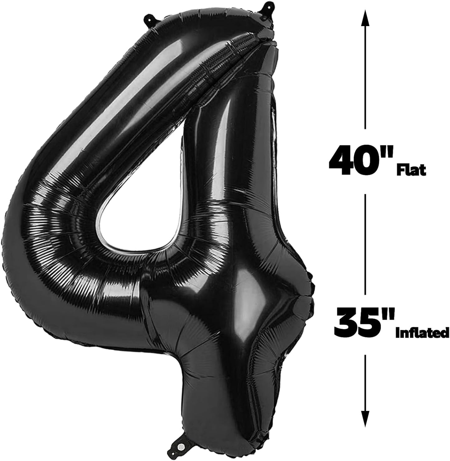 Black Number 40 Balloon, 40 Inch, Birthday Party Decorations, Anniversary & Graduation Supplies