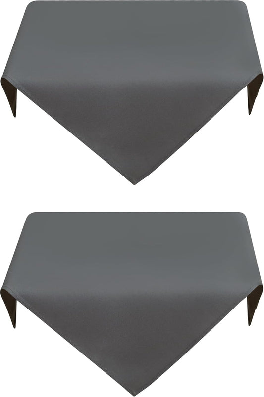 2 Pack Small Square Table Cloth 24X24 Inch Grey Washable Fabric Tablecloth Polyester Solid Table Cover for Night Stand End Table Side Table Outdoor Indoor