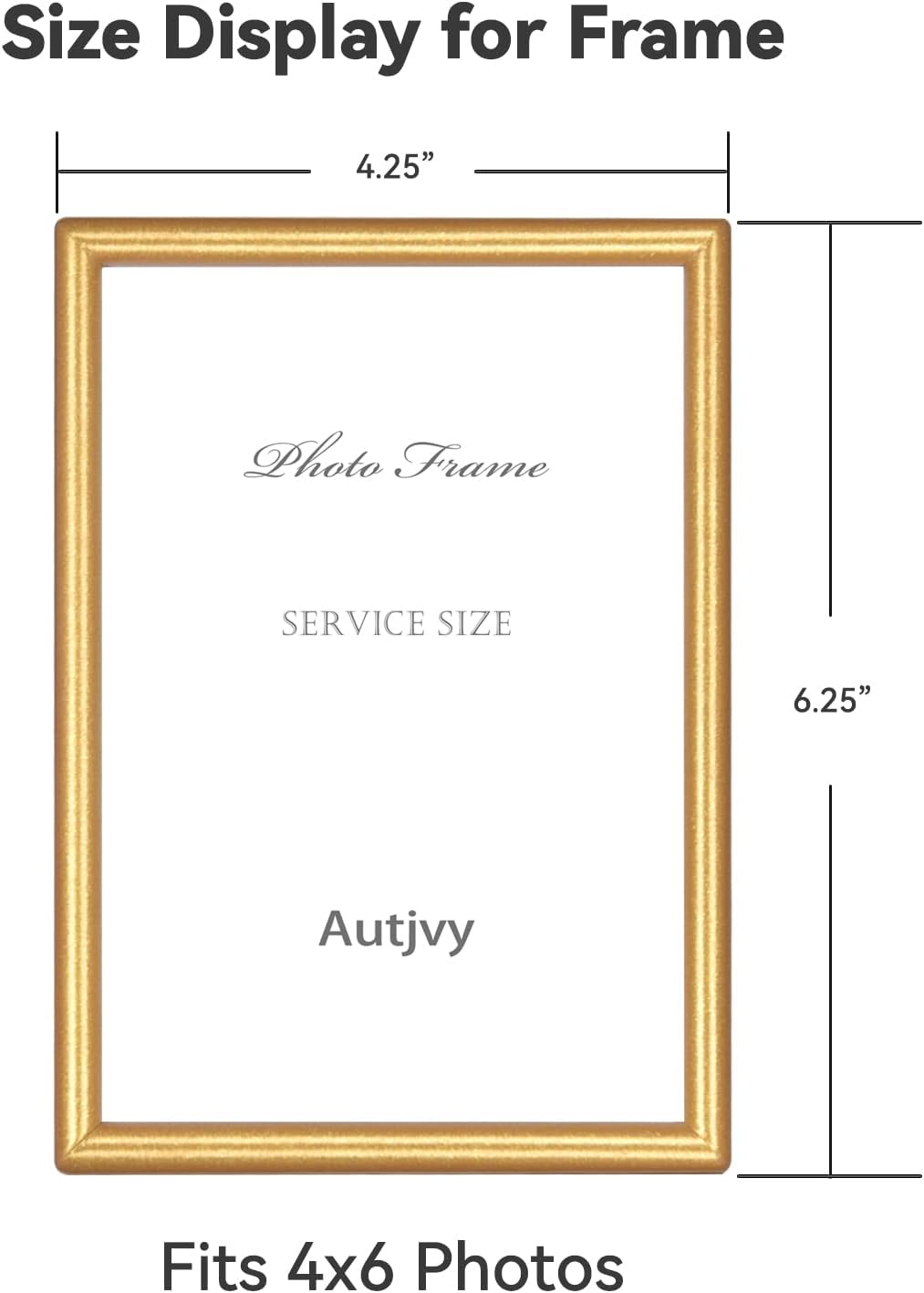 4x6 Picture Frame Matte Gold Modern Simple Thin Aluminum Metal Photo Frame with HD Real Glass, Display for Tabletop and Wall Collage. (2 Pack)