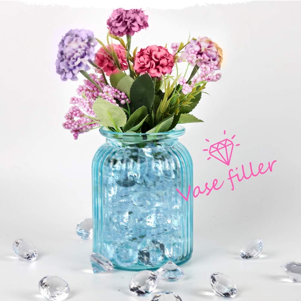 YGDZ Clear Acrylic Diamonds, 30mm Big Clear Crystals Diamond for Wedding Party Decoration Table Scatter Bridal Shower Vase Fillers, 1.5 Pounds