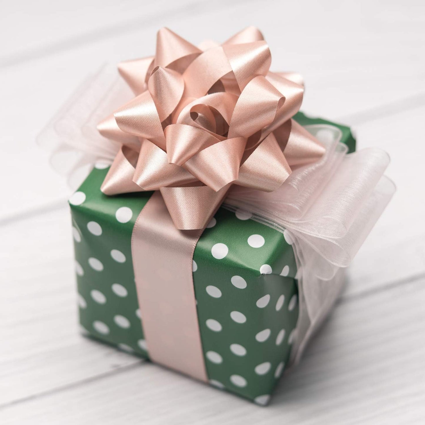 WRAPAHOLIC Reversible Wrapping Paper - Mini Roll - 17 Inch X 33 Feet - Dark Green and Polka Dot Design for Birthday, Holiday, Wedding, Baby Shower