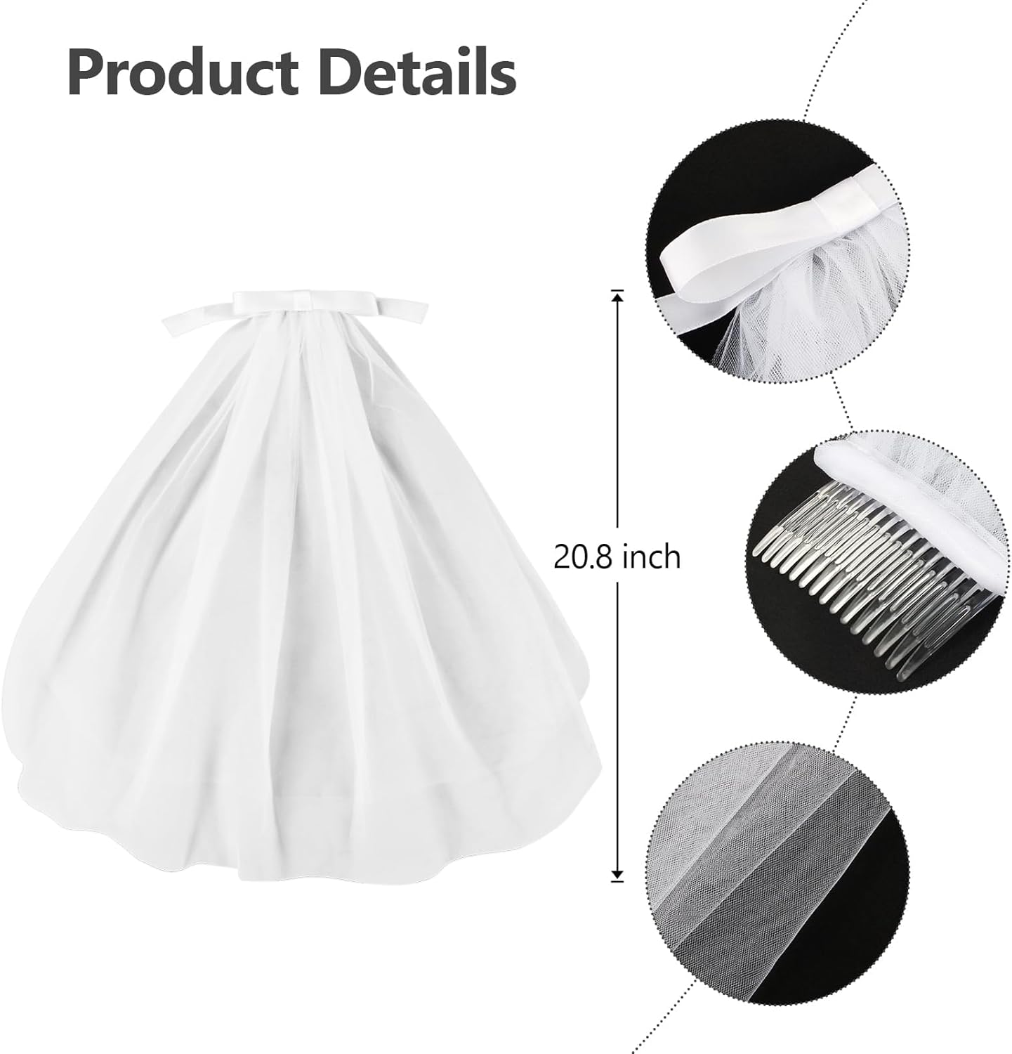 Bride Veil Bachelorette Party Accessories & Bride Sunglasses, Bridal Veils for Women Wedding, Short Wedding Veil - for Bride To Be Decorations, Bridal Shower Gift, Engagement Party Supplies, Wedding