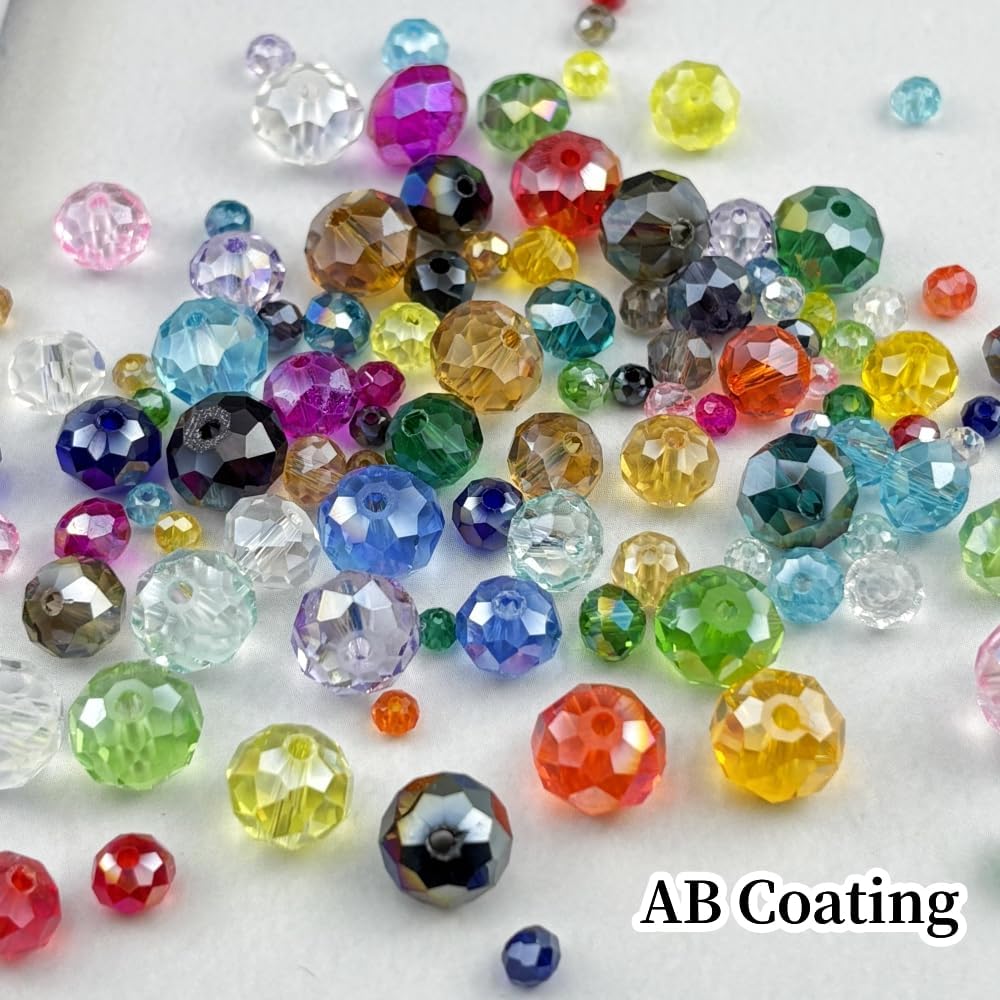 500pcs 3mm Crystal Glass Beads for Crafts Faceted Rondelle Glass Beads for Jewelry Making Crystal Spacer Beads for Necklaces Bracelets Earrings DIY Craft(Lemon Yellow AB)