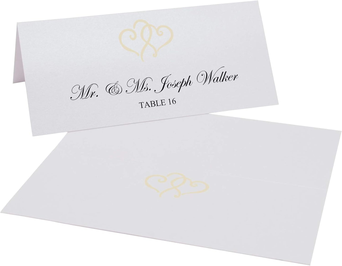 Linked Hearts Printable Place Cards, Ivory (Choose Color), Set of 60 (10 Sheets), Laser & Inkjet Printers - Wedding, Party, Dinner, and Special Events - Made in the USA