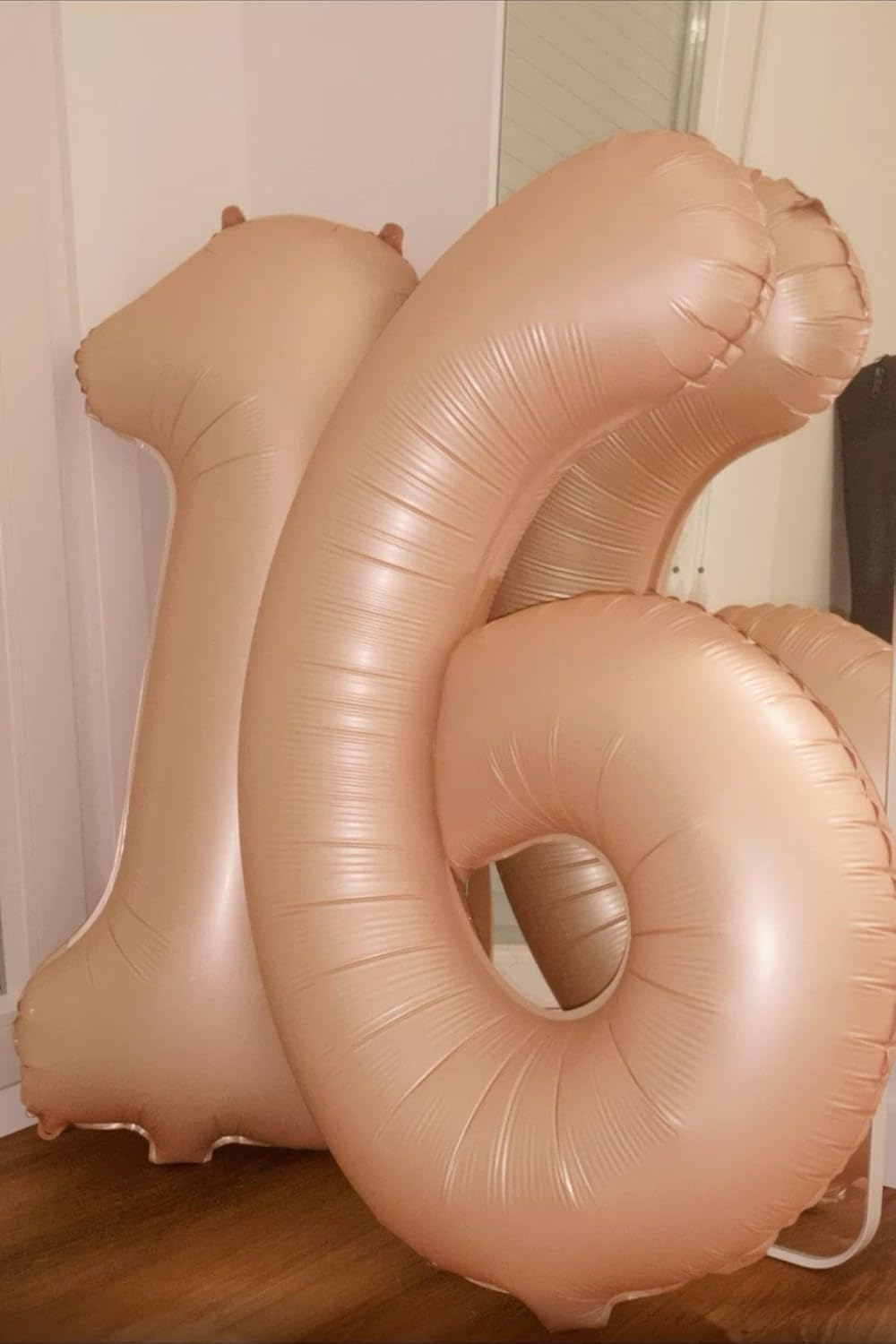 2026 Light Brown 40 Inch Mylar Foil Number 6 Balloon, Birthday Balloons for 6 16 Boy Girl Party Decorations Supplies,Light Brown Big Helium Balloon Numbers for 26 36 46 60 Men Women Anniversary