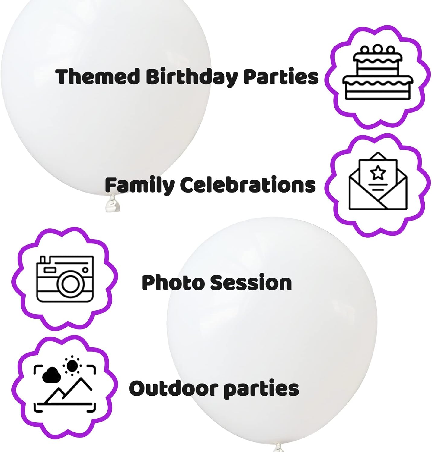 110pcs White Balloon 12 inch, White Latex Balloons for Birthday Party Baby Shower Wedding(with 2 Ribbons).
