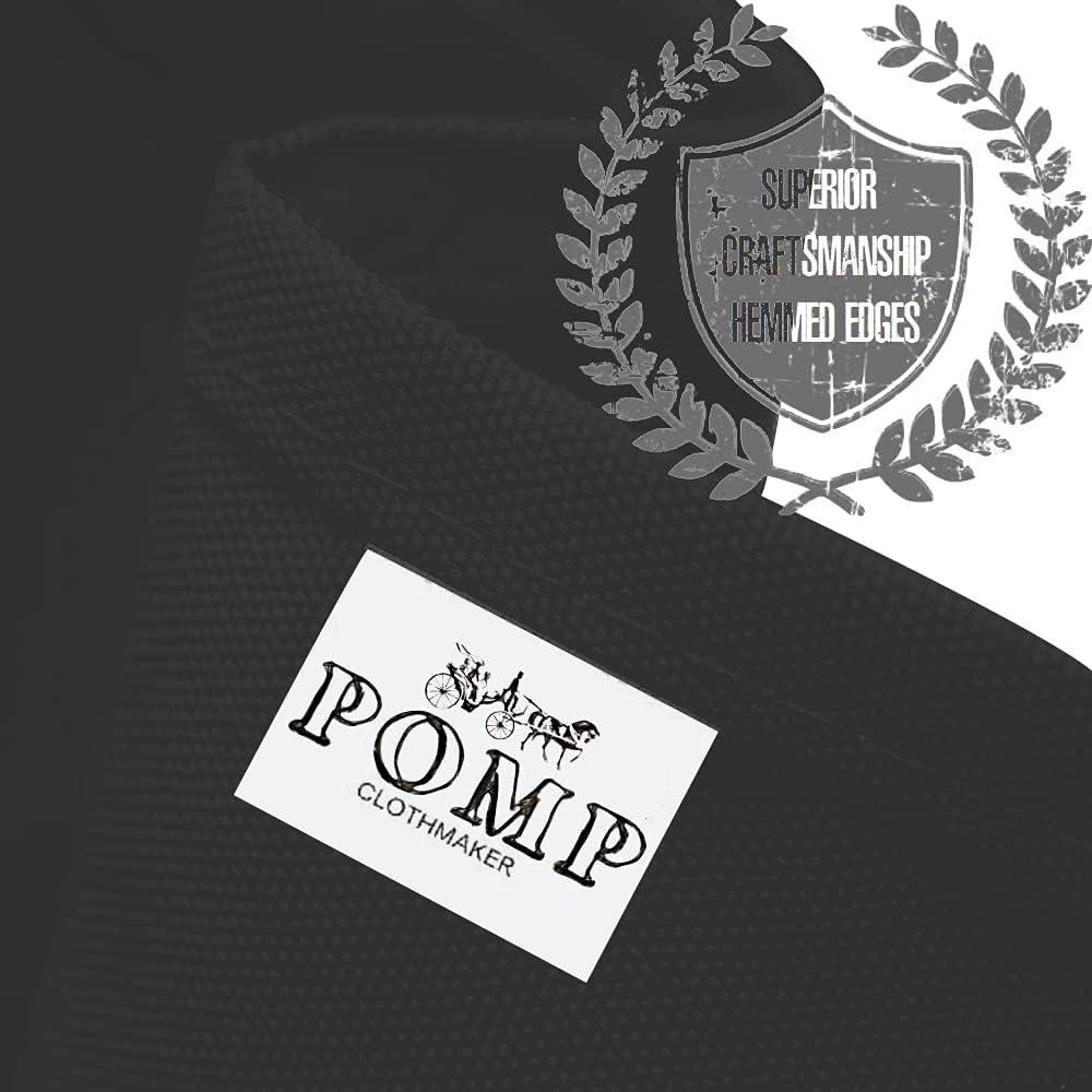 Pomp Black 60" x 84" Poplin Polyester Tablecloth (4 Pack) | Wrinkle + Stain Resistant Easy Care Premium Fabric | Fits 5FT Rectangle Table