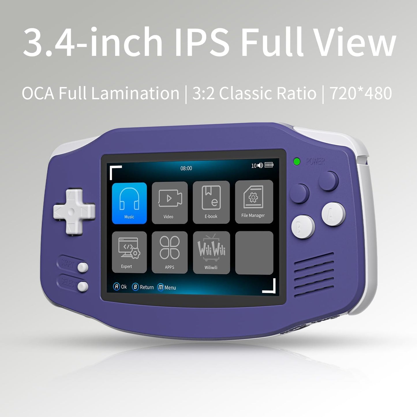 RG34XX Retro Handheld Game Consoles RG34XX Classic Retro Gaming Console 32+64G Card Preloaded Games 5000+ rg34xx Portable Gaming Console Linux 64-bit 3500mAh Battery WiFi Bluetooth HD and TV Output Indigo
