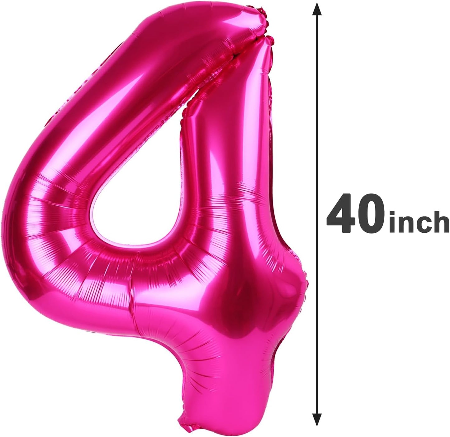 40 Inch Hot Pink Large Number 40 Birthday Balloon, Giant Number 40 Balloons, Foil Mylar Big Balloons for Anniversary Graduation Supplies Decorations