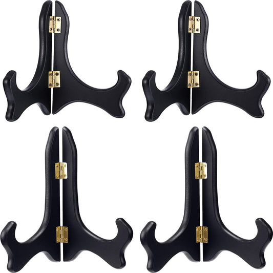 Tatuo 4 Packs Wooden Display Stand Decorative Plate Stands for Display Picture Frame Holder Easels