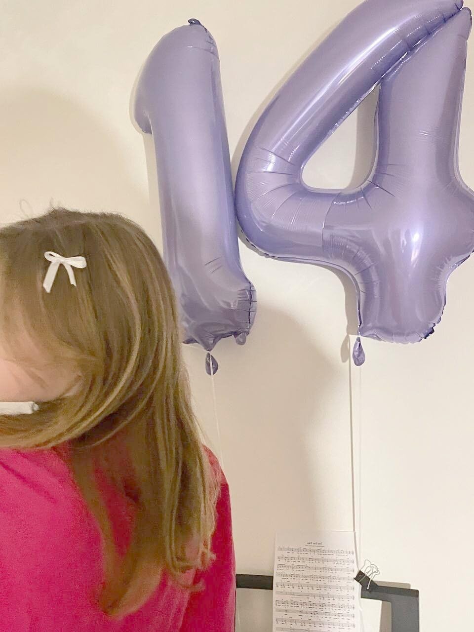 40 Inch Lilac Large Number 4 Birthday Balloon, Giant Number Four 14 24 34 40 44 Balloons, Lavender Foil Mylar Big Balloons for Anniversary Graduation Supplies Decorations
