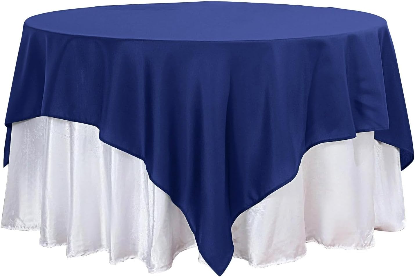 Efavormart 90" Navy Blue Wholesale Linens Polyester Square Linen Tablecloth for Kitchen Dining Catering Wedding Birthday Events