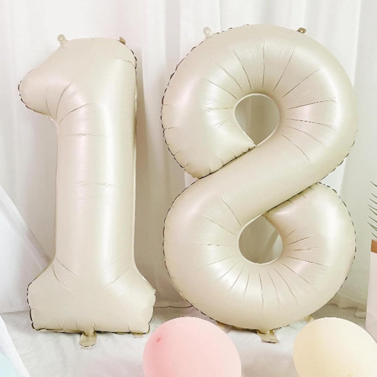 40 Inch Cream White Number1st Balloon Mylar Big Foil Helium Number 10th 11st 21 31 61 Balloon for Party Decorations,Digital Birthday Party Wedding, Boy Baby Shower Decorations (Cream No 1)