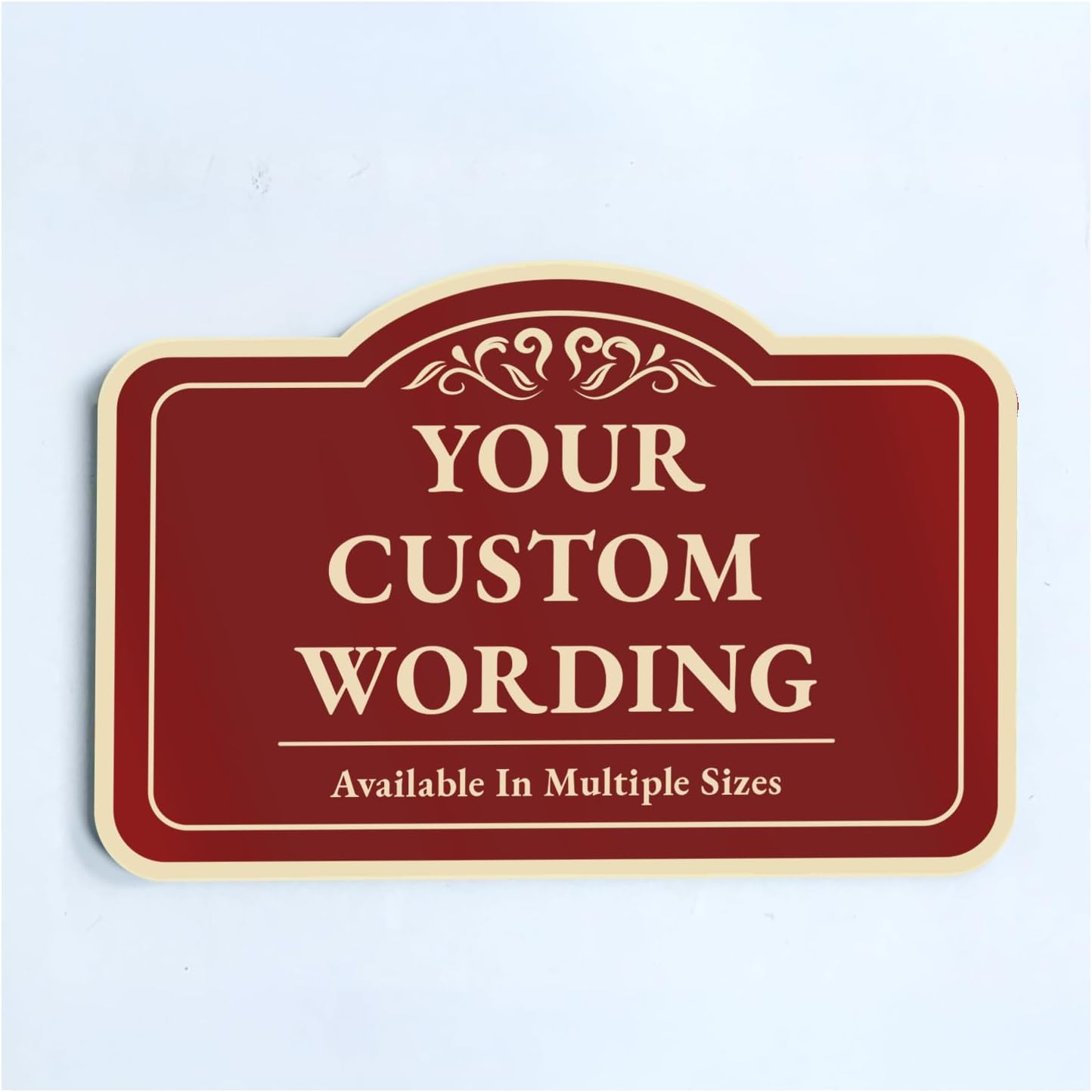Custom Decorative Outdoor Metal Sign - Personalized Aluminum Driveway Sign, Waterproof, Made In USA - Design 1 Red Brick 12x8 In
