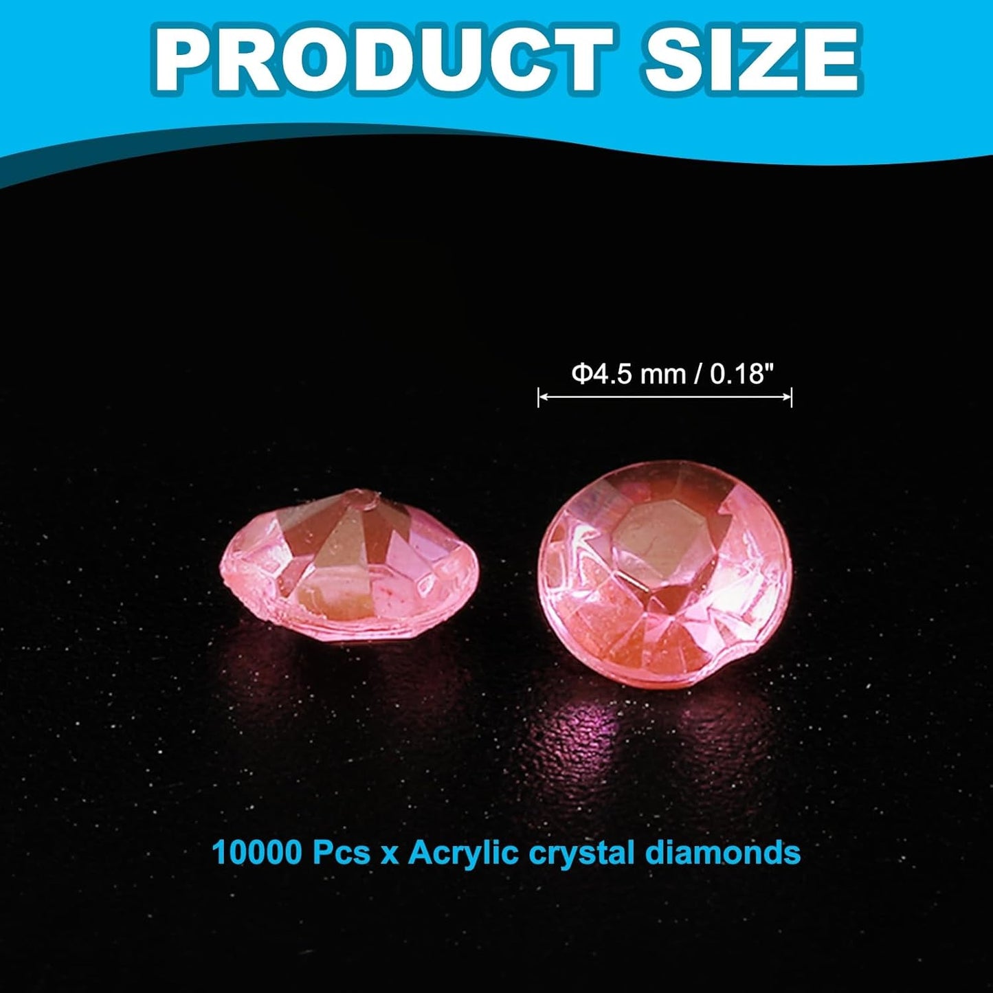 PATIKIL 10000 Pcs Wedding Table Scatter Confetti Crystals 4.5mm Acrylic Diamonds Vase Fillers Gems for Table Centerpiece Decorations Party Vase Beads, Light Pink