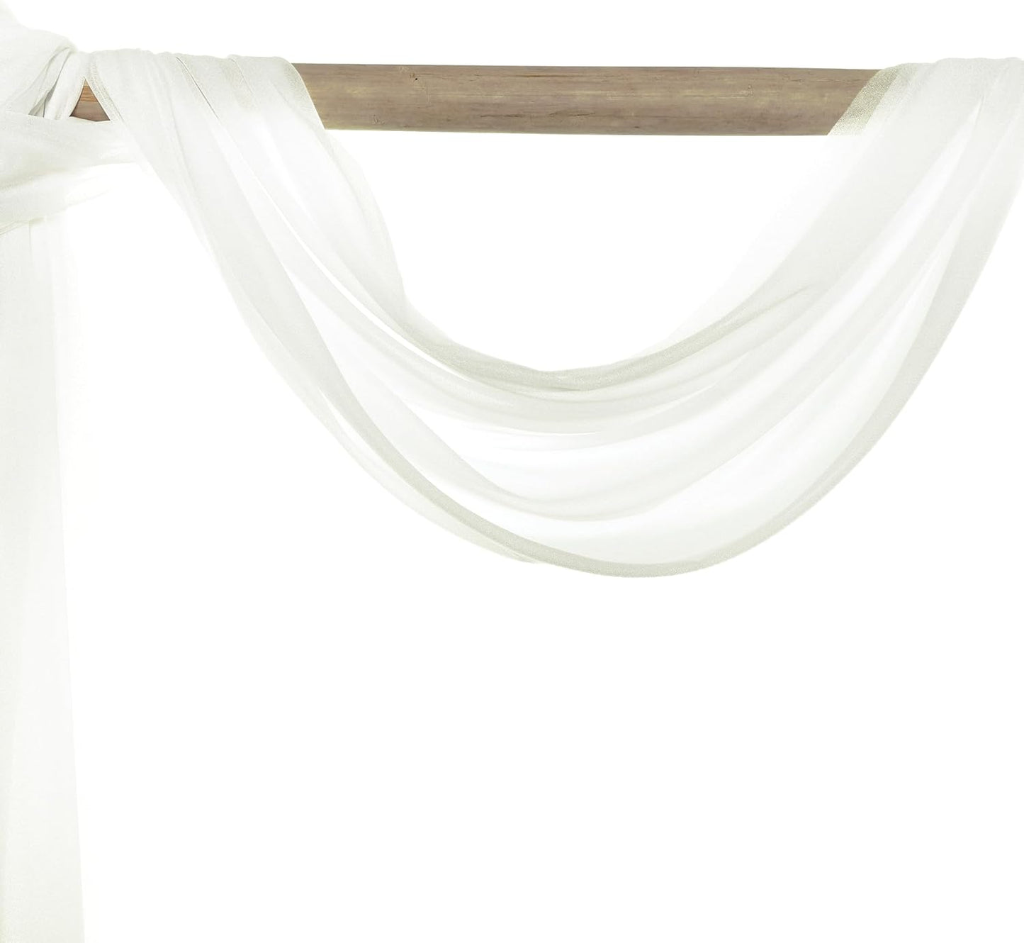 VDS Pack of 1 Panel (30 Inch X 50 Feet) Wedding Arch Draping Fabric Sheer Chiffon Fabric Drapery for Wedding Ceremony Reception Swag Backdrop Canopy Chuppah ARBO Altars Decoration (Ivory)
