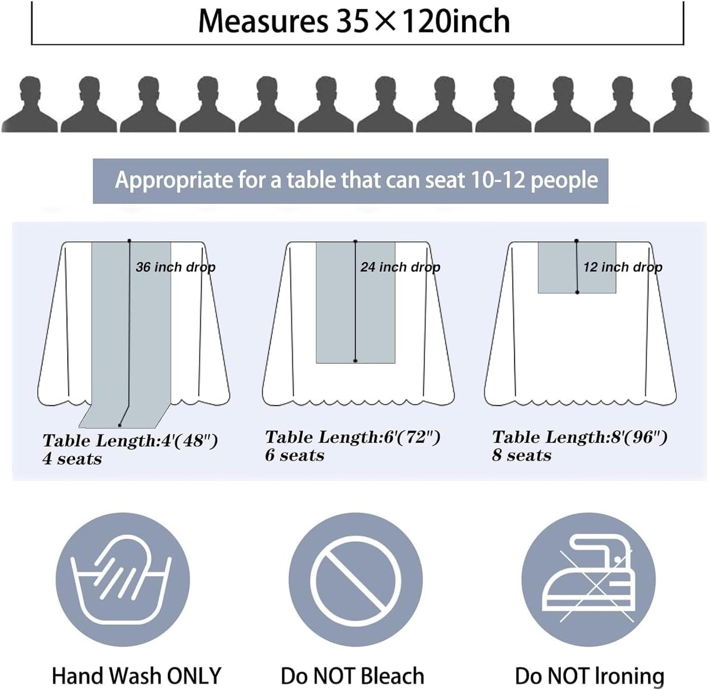 8 Pack 10Ft Cheesecloth Table Runner 35x120 inch White Boho Gauze Long Table Cloth Wrinkled Sheer for Wedding Bridal Shower Birthday Party Table Decor