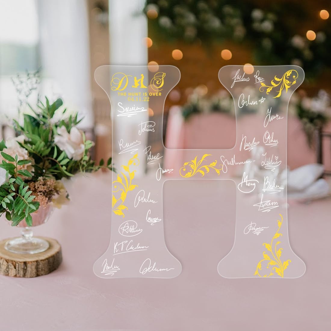 Personalized Wedding Guest Book Sign Custom Letter Name Date Rustic Wedding Guest Book Alternative Unique Guest Book for Wedding Anniversary Decor (Style 3)