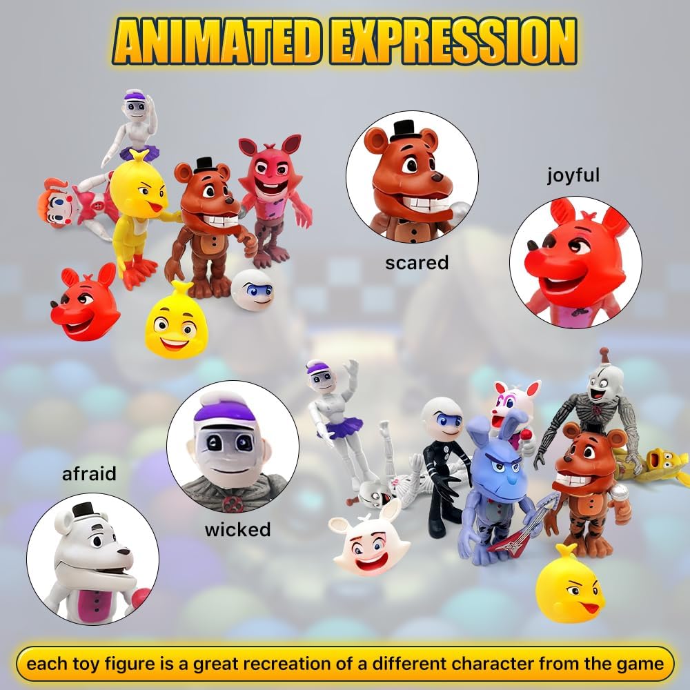 Action Figure Toy, 18 Pcs Game Figures Toys, Movable Joints Toys Dolls, Collectible Figure Gifts for Kids and Cake Toppers, Colourful