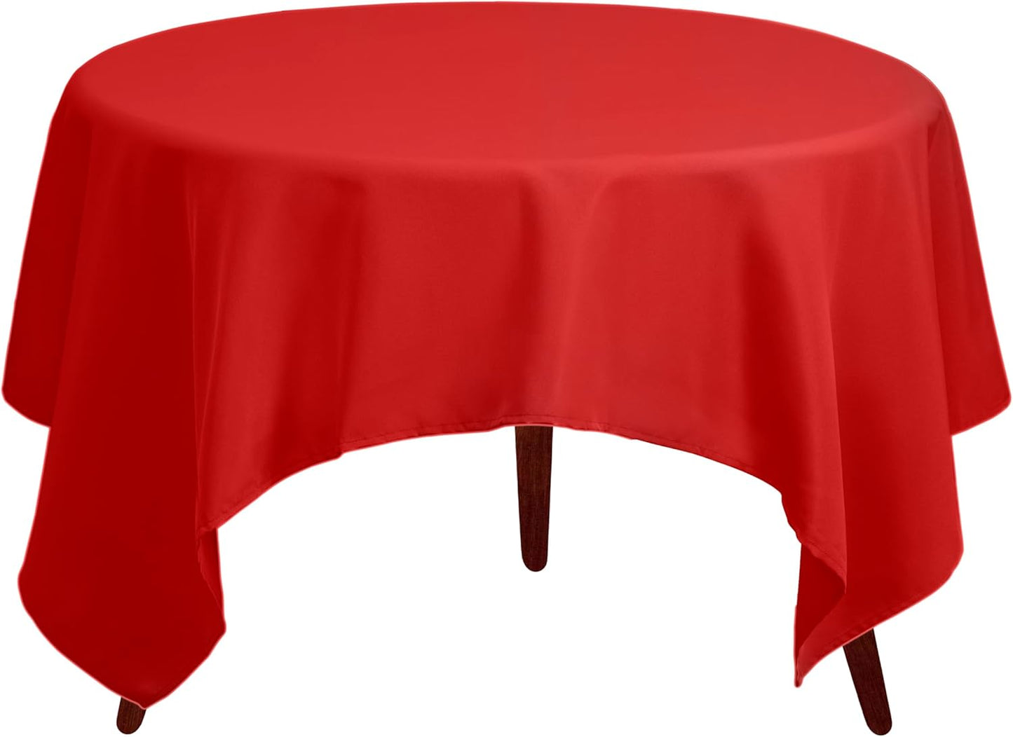 Gee Di Moda Square Tablecloth - 52 x 52 Inch Red Table Cloth for Small Square or Round Tables - Heavy Duty Washable Fabric - for Buffet Table, Holiday Party, Dinner, Wedding & Baby Shower