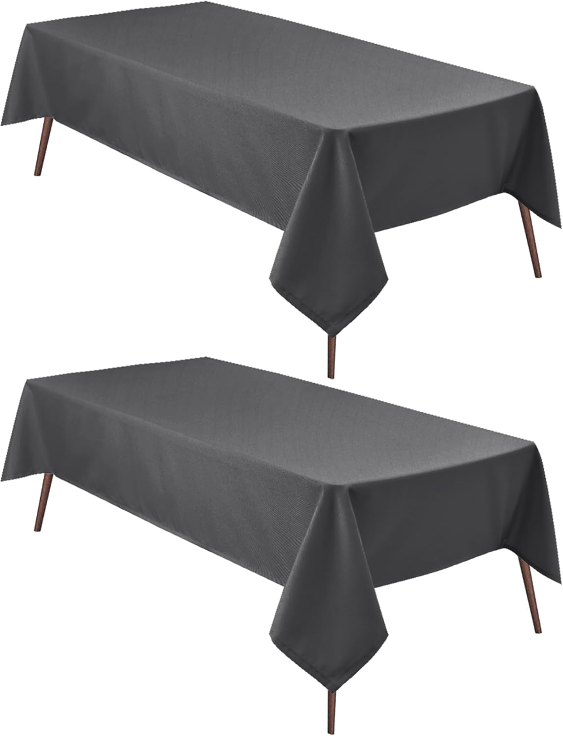 Hiasan 2 Pieces Square Tablecloth - Waterproof and Spillproof Dining Room Washable Polyester Table Cloth for Dining Room, 40 x 40 Inch, Grey