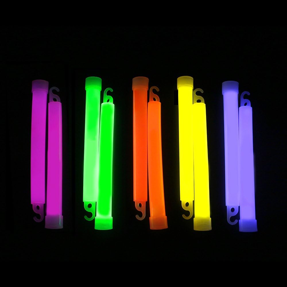 novelinks 100 Pcs 6'' Premium Glow Sticks Bulk - Ultra Bright Large Glow Necklaces Light up Glow in The Dark, Emergency Glow Sticks, Long-lasting Lighting Waterproof
