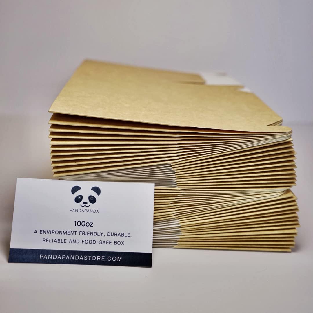 PandaPandaPPS 50 Pack Brown Gable Boxes (8.25"×5"×4") for Foods, Gifts and Party Favors, Treat Boxes Candy Cookie Snack Goodie Gift Boxes for Birthday, Wedding, Baby Shower