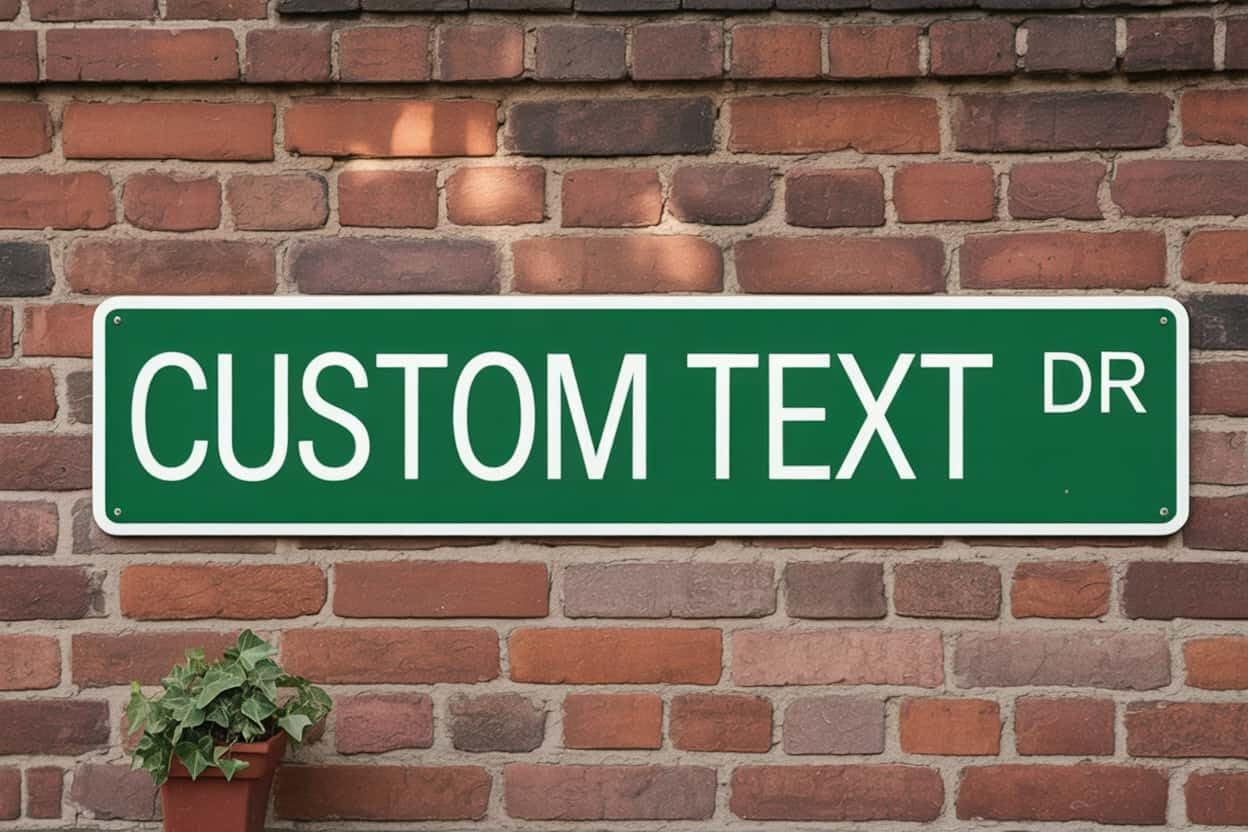 Custom Street Signs Metal, Personalized Road Reflective Signs with Your Text, Logo, 6x24 Inches, Single/Double Sided, Fade Resistant .040 Aluminum