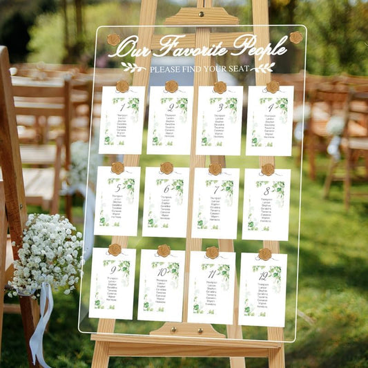 Wedding Seating Chart Board,20x28 Inch Acrylic Seating Chart Board Hanging Seating Chart for Wedding Reception Display (People)
