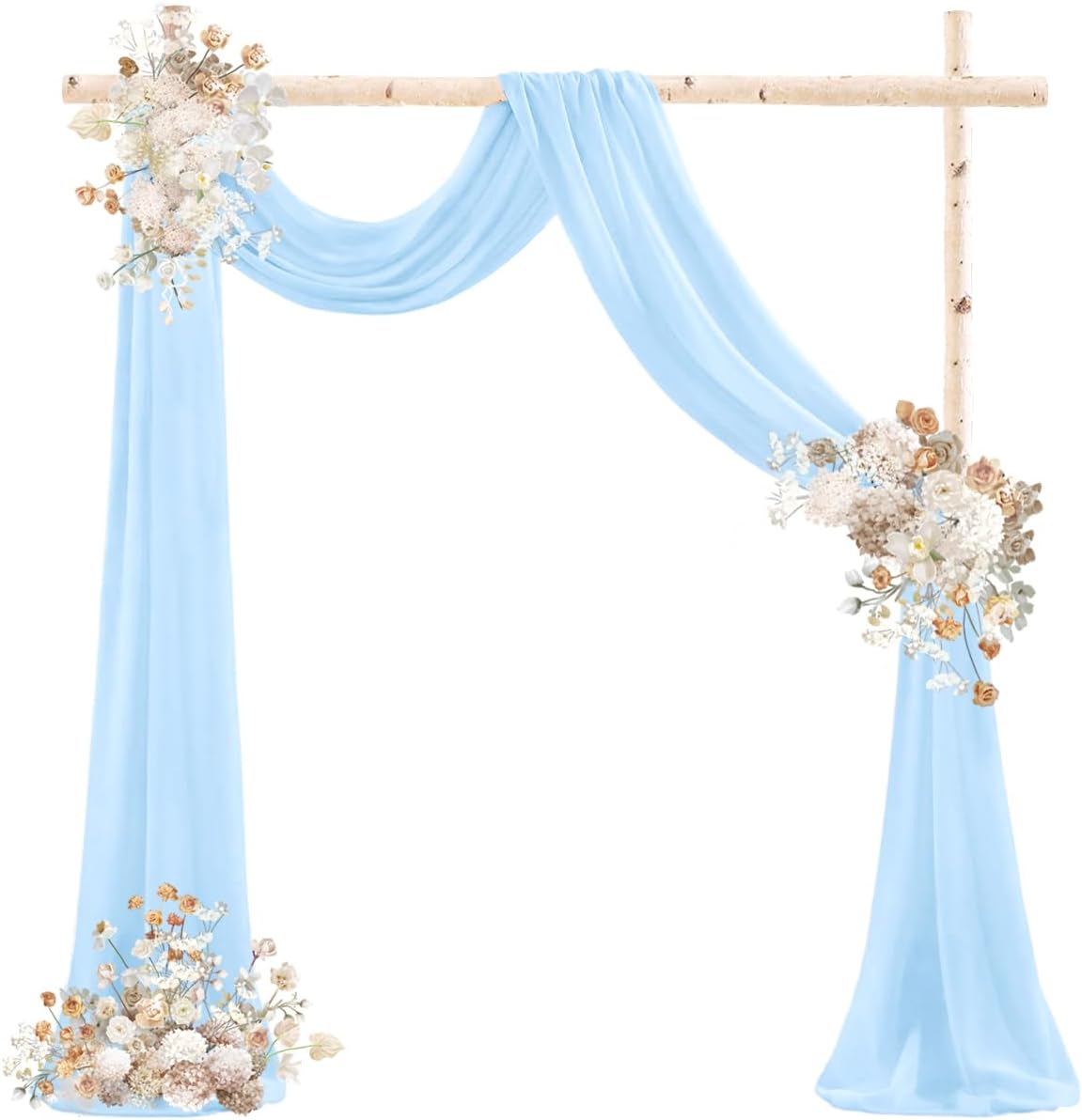 Baby Blue Wedding Arch Draping Fabric 29" x 20 FT Blue Wedding Drapes for Backdrop Sheer Curtains Drapes for Romantic Bridal Baby Shower Ceremony Birthday Party Fall Outdoor Events