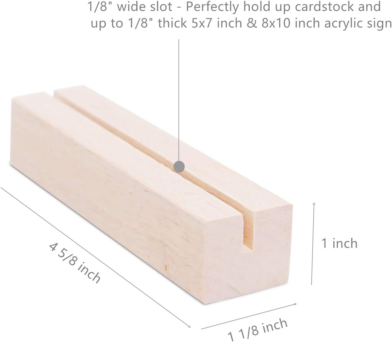 UNIQOOO 50 Pack Oak Wood Table Number Stands | 1/8” Thick Acrylic Sign Holders | Display Stands | Place Card Holder, Perfect for Retail Shop Wedding Dinner Party, Events Decoration, Retail Shop