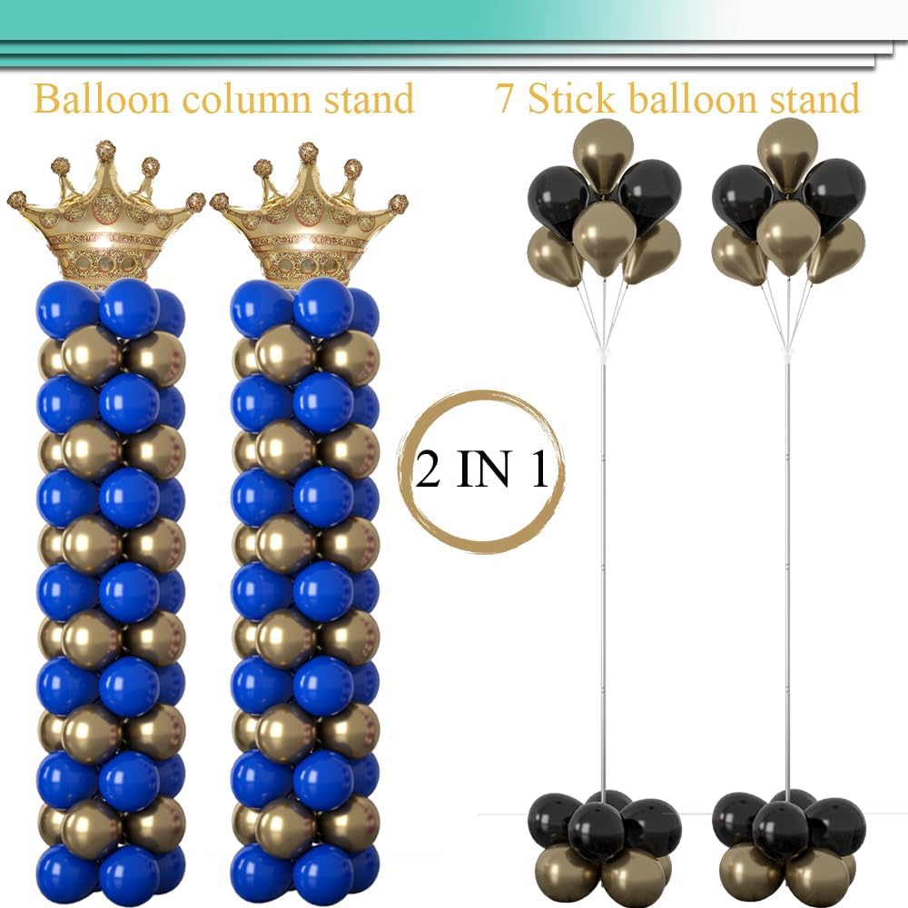 Balloon Column Stand Kit Set of 2, 2IN1 Balloons Holder Sets Ballon Arch stand for Floor, 9 Feet Height Adjustable Metal Baloon Tower Pillar for Graduation, Wedding, Party Decoration