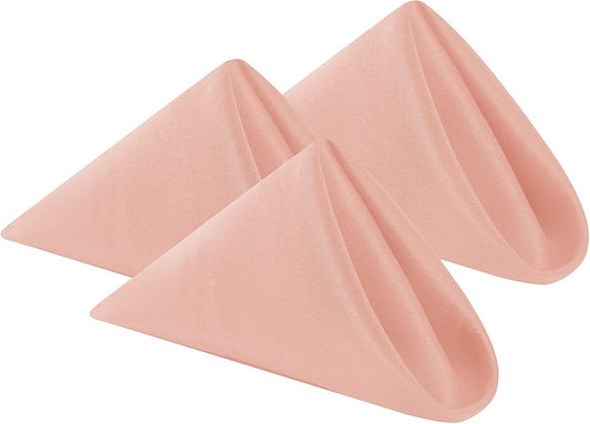 Cloth Napkins 20x20 inch Washable Polyester Dinner Napkins Soft Table Napkins for Wedding Party Dining Banquet(Dusty Pink,100PCS)