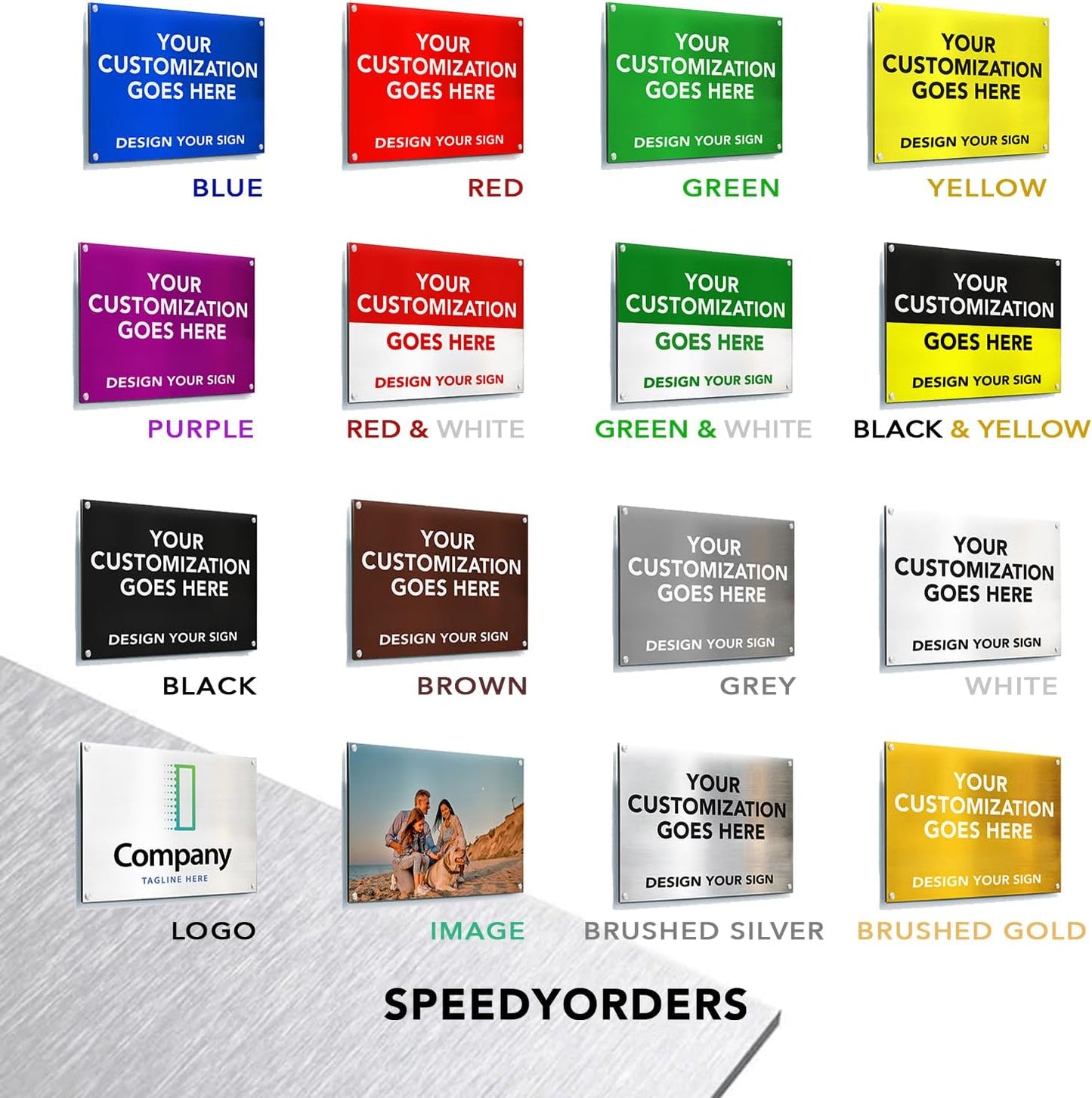 SPEEDYOOKS Custom Outdoor Metal Sign, Personalized Aluminum, Customized Safety, Business, Waterproof - White Aluminum (Red & White, 14x10 In)