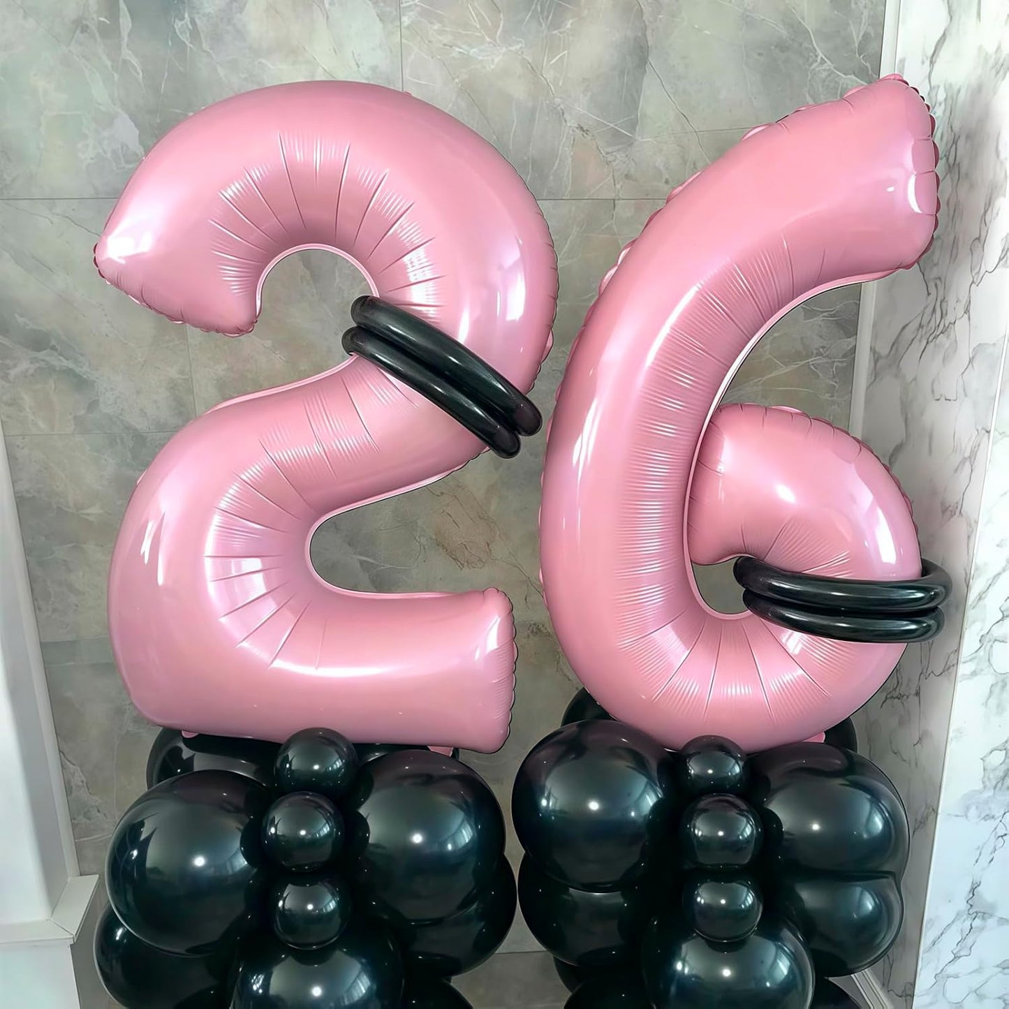 Pastel Pink 6 Balloon, Light Pink 6 Balloons Number,40 Inch Helium Foil Mylar Number 6 Balloon for Birthday Party