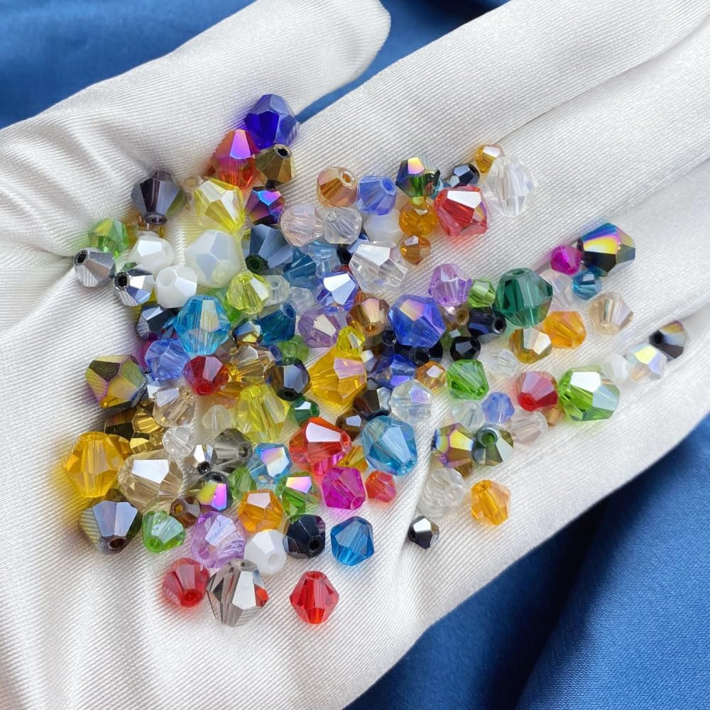 250pcs 6mm Bicone Crystal Glass Beads Loose Spacer Beads Faceted Craft Beads for Jewelry Making DIY Necklace Bracelet Earring Wind Chimes Suncatchers Ornamen(Dark Amber AB)