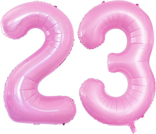 GOER Number 23 Balloons for 23rd Birthday Party Decorations,42 Inch Jumbo Foil Helium 32 Balloons for 32nd Birthday Party Decoration (Light Pink)