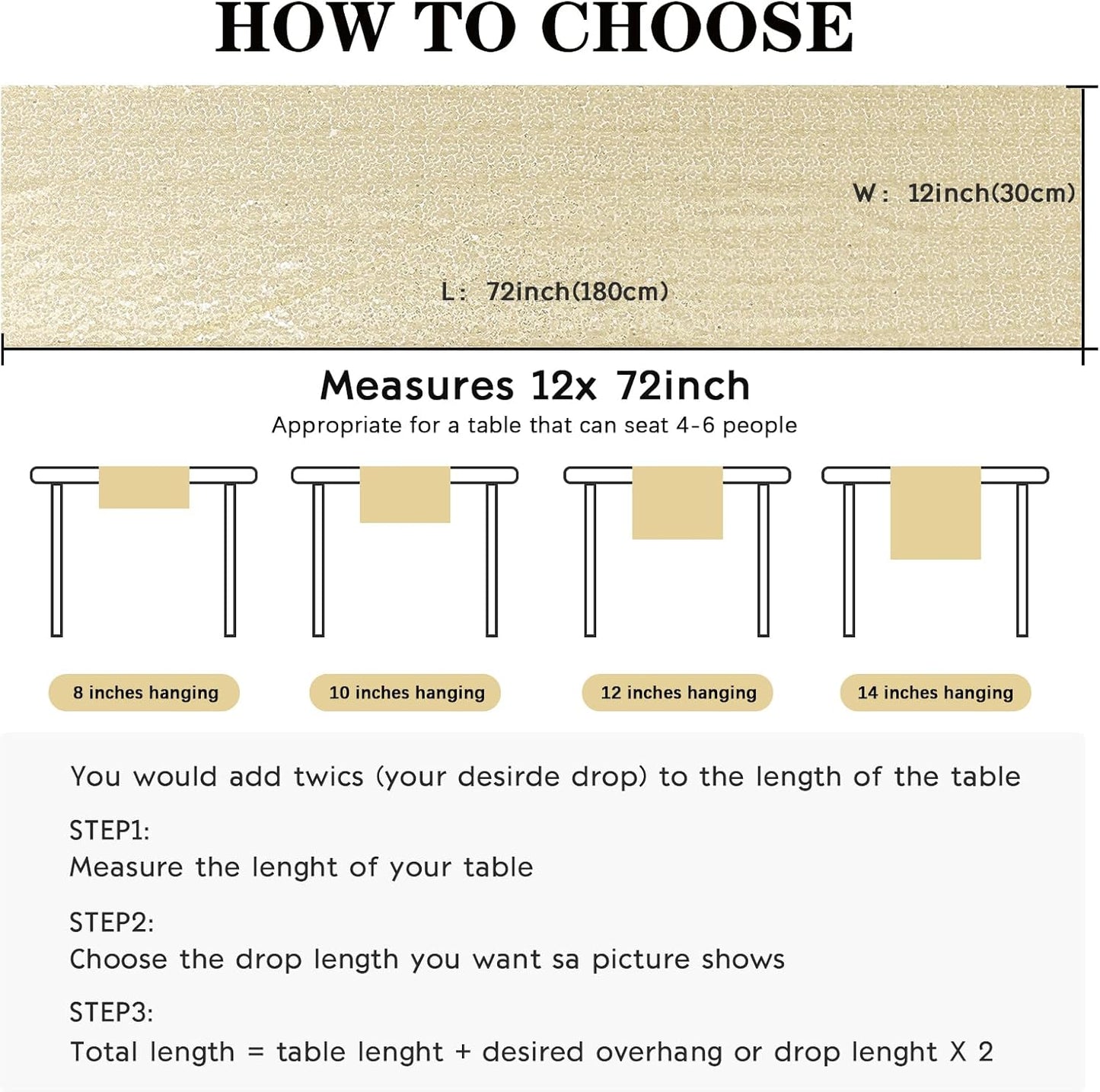 2 Packs 12 x 72 inches Sequin Table Runner, Champagne Glitter Table Runner for Birthday Party Supplies Wedding Engagement Baby Shower Holiday Celebration Event Decorations