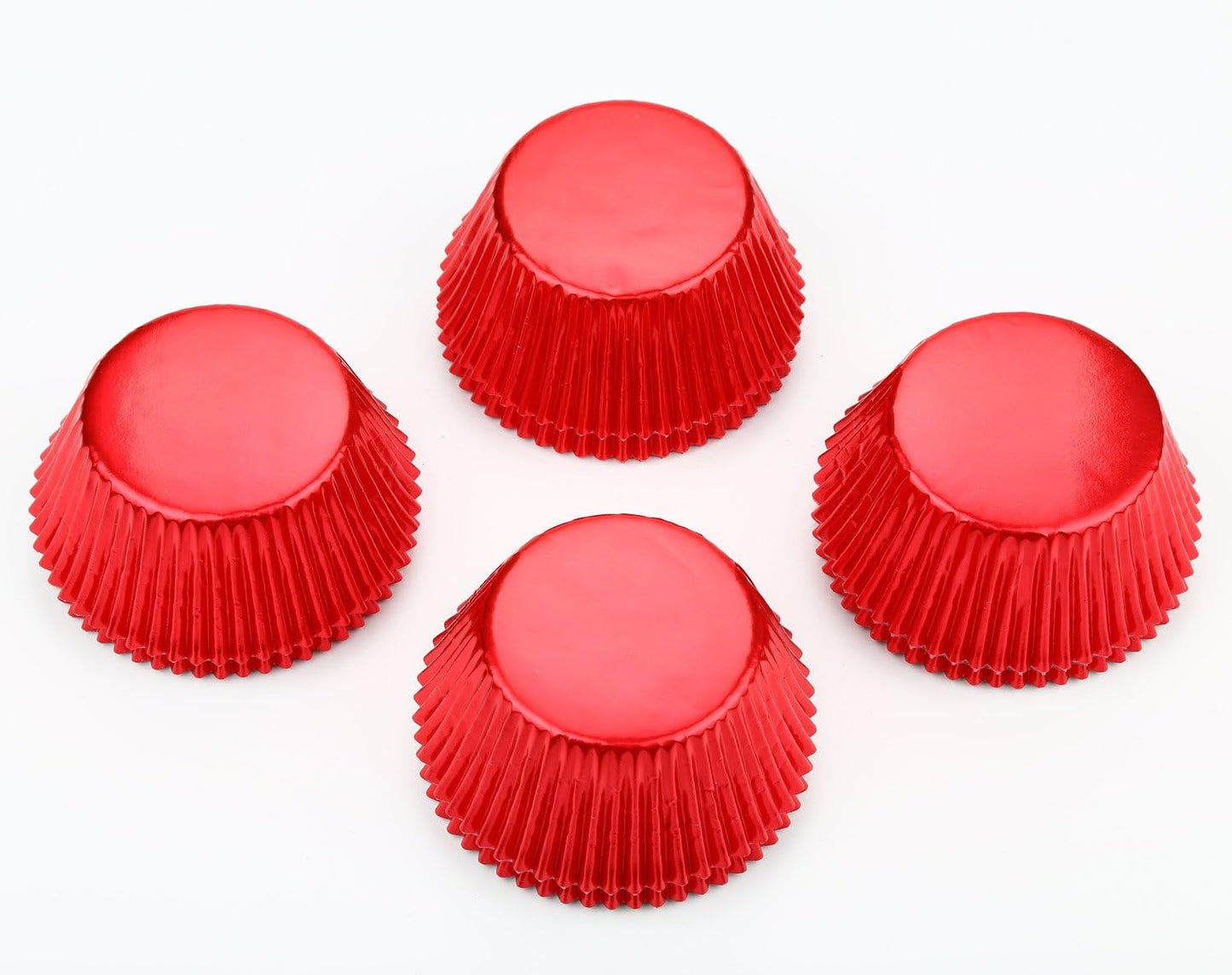 Gifbera Standard Red Foil Cupcake Liners Wrappers Baking Cups for Birthday Wedding Holiday Party, 200-Count (Red)