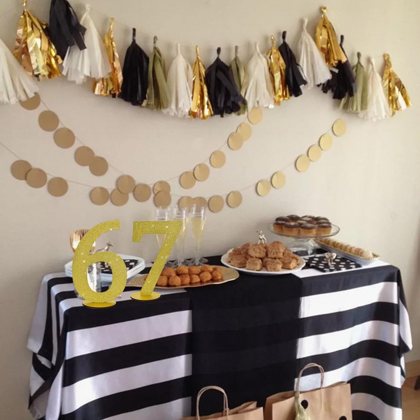 TONIFUL 11.8 Inch Gold Glitter Numbers Table Centerpieces 0-9 Birthday Party Decorations,Shining Gold Digital 6 for Birthday Party,Wedding,Bridal Shower,Engagement,Photo Shoot,Anniversary