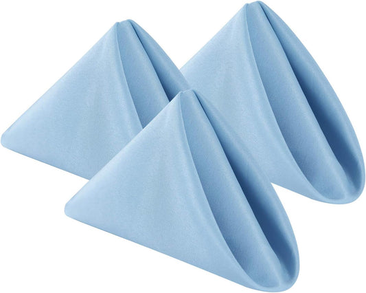 Cloth Napkins 20x20 inch Washable Polyester Dinner Napkins Soft Table Napkins for Wedding Party Dining Banquet(Blue Mist,12PCS)