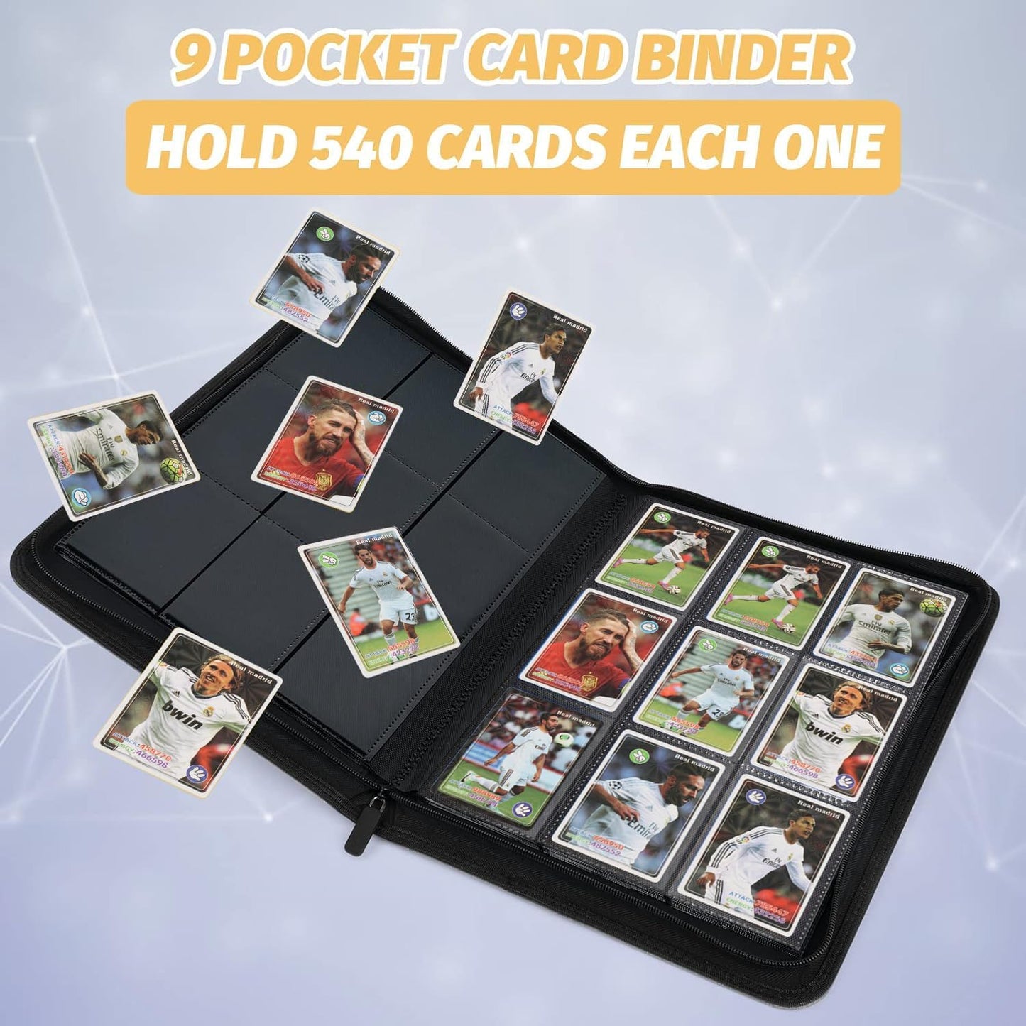 Trading Card Binder, Card Collection Binder Album Folder with 540 Side Loading Pockets, 9 Pocket Trading Card Album Folder for TGC,MTG, Baseball Cards, Yugioh(Green)