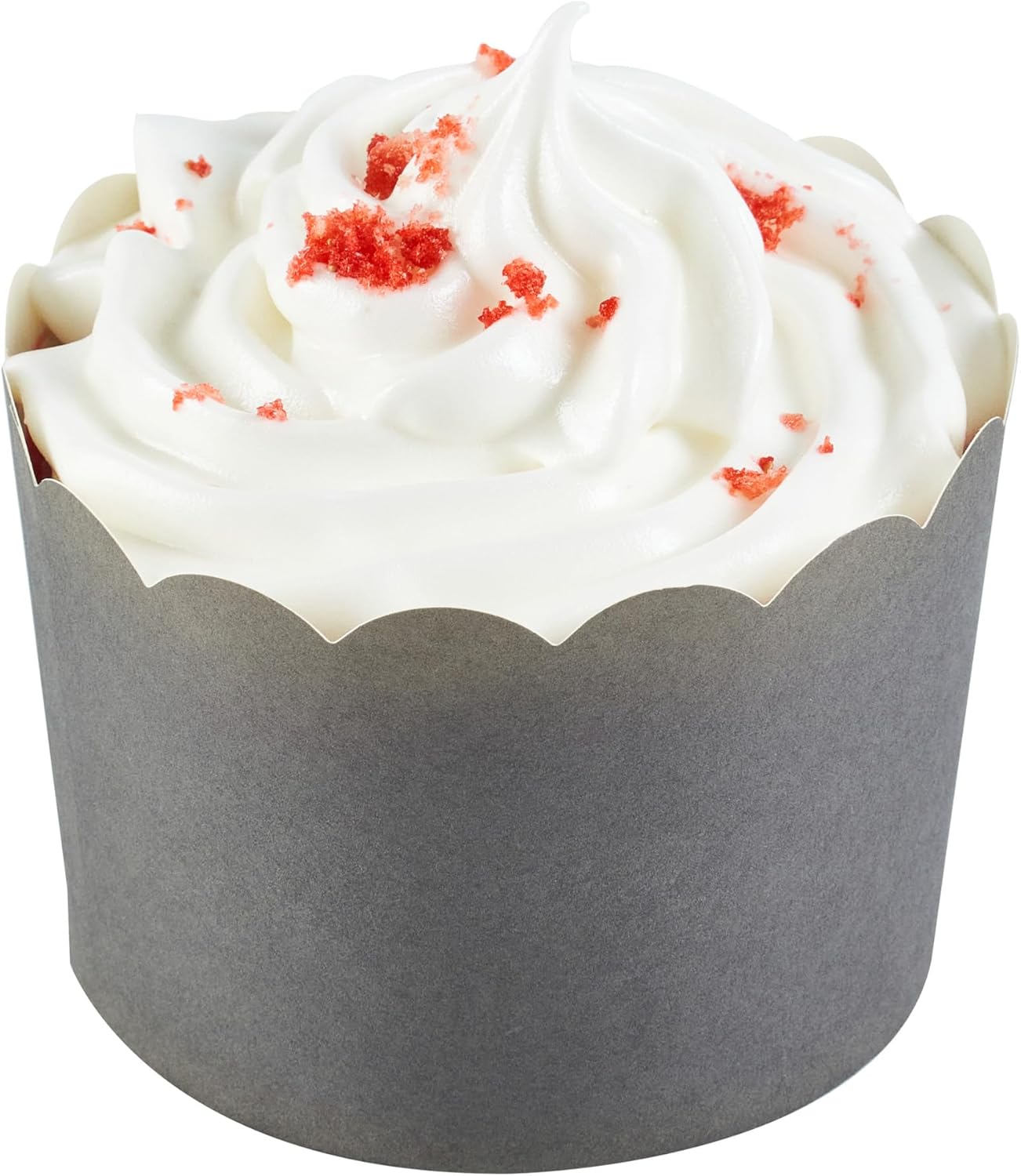 Panificio 10 Ounce Cupcake Wrappers, 200 Scalloped Baking Cups - Oven-Ready, Greaseproof, Gray Paper Cupcake Liners, Disposable, For Birthdays, Baby Showers, Or Weddings - Restaurantware