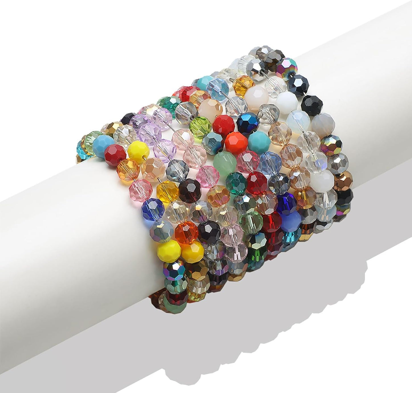 400PCS 4MM Crystal Glass Beads for Jewelry Making - Blue Series Rondelle Faceted Beads for Bracelet, DIY Crafts, Wind Chimes, Suncatchers - Round Spacer