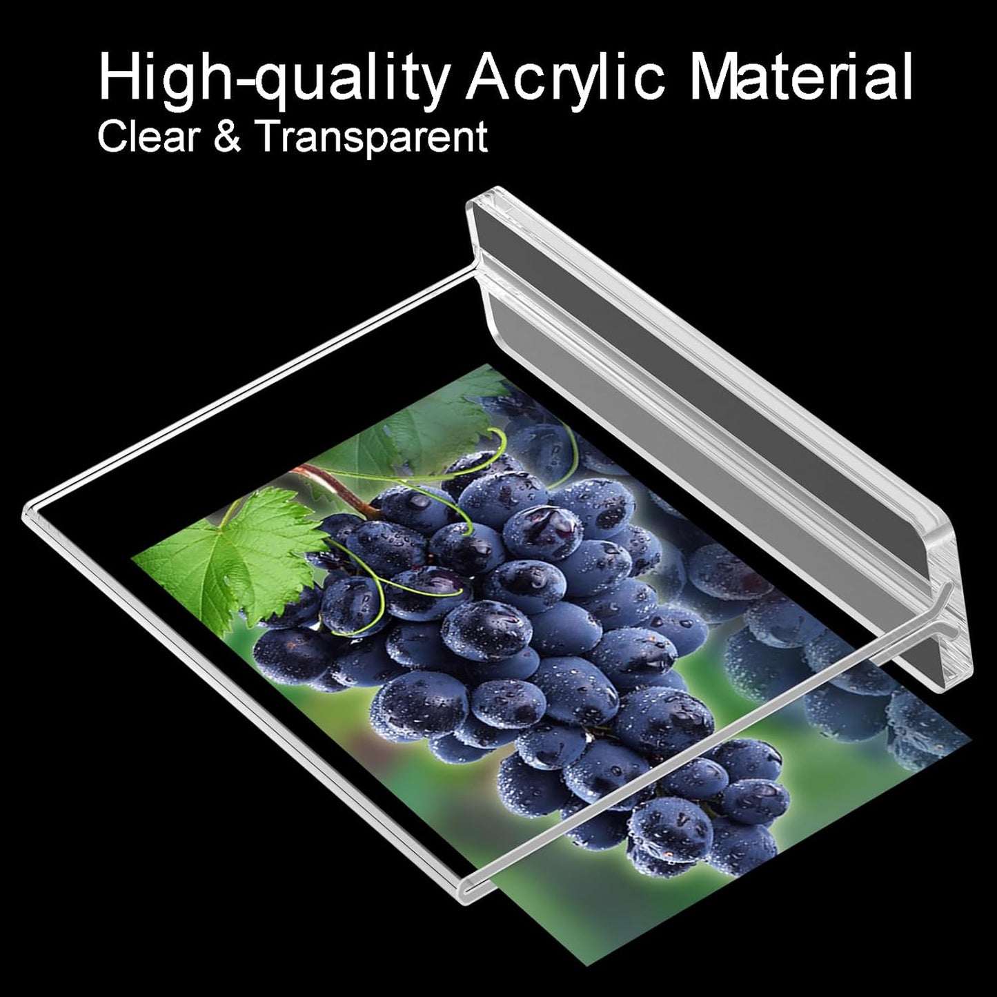 BlueValley Clear Plastic Flyer Sign Holder 8.5 x 11 Standing, Horizontal Table Top Acrylic Brochure Menu Signs Holder, Double Sided Plexi Picture Photo Frame Lucite Paper Display Stand for Office Retail Vendor Show Fairs
