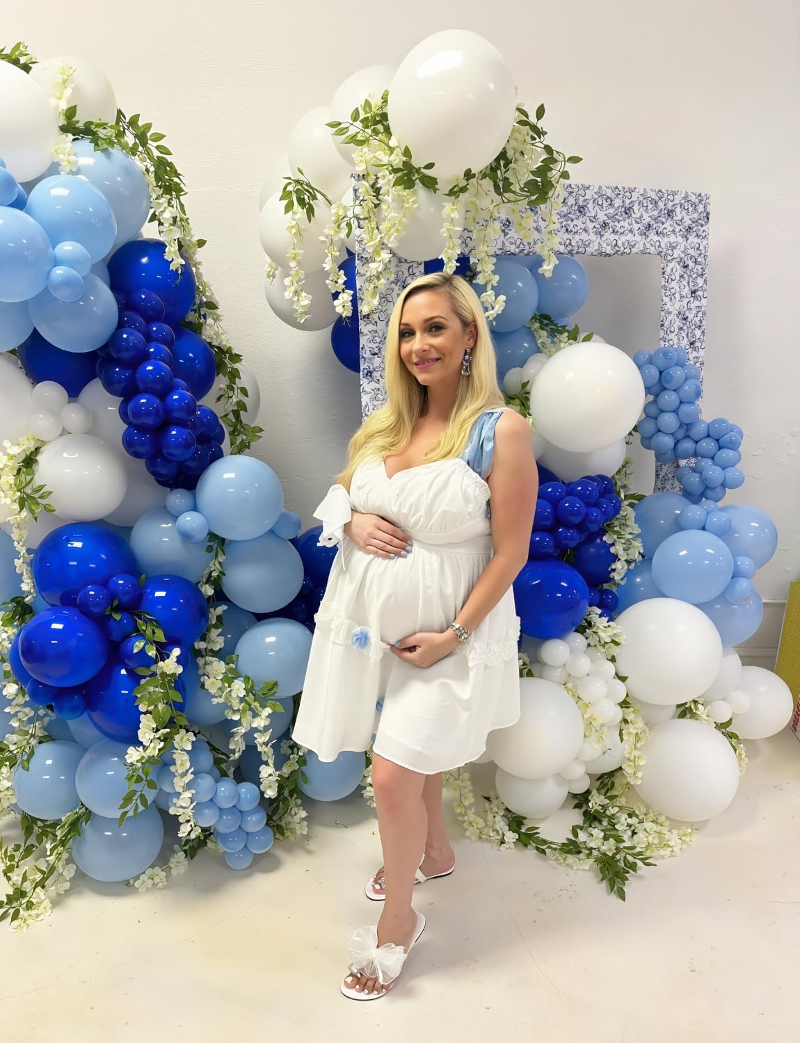 Royal Blue and Silver Balloons - Pastel Royal Blue Balloons Set Metallic Silver Balloon Glitter Silver Confetti Latex Balloon for Birthday Baby Showers Wedding Nautical Party Decorations