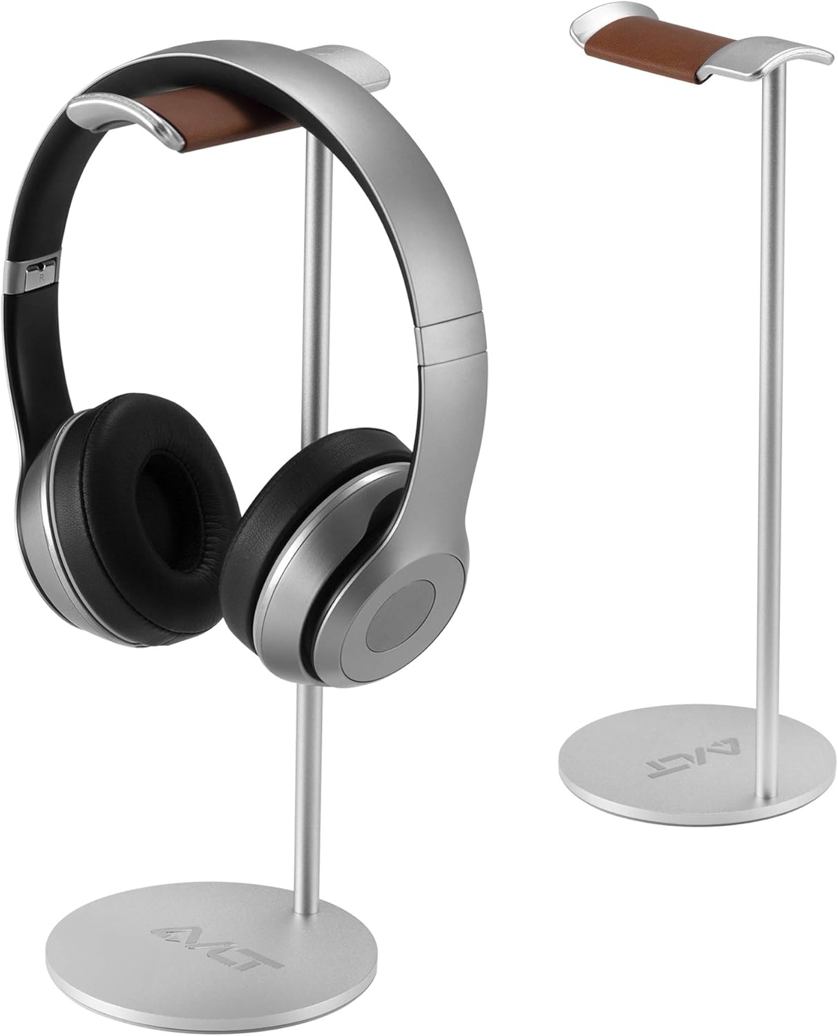 AVLT Universal Slim Aluminum Alloy Desktop Headphone Stand Anti-Slip Headset Display Organizer Hanger Rack Holder - Brown
