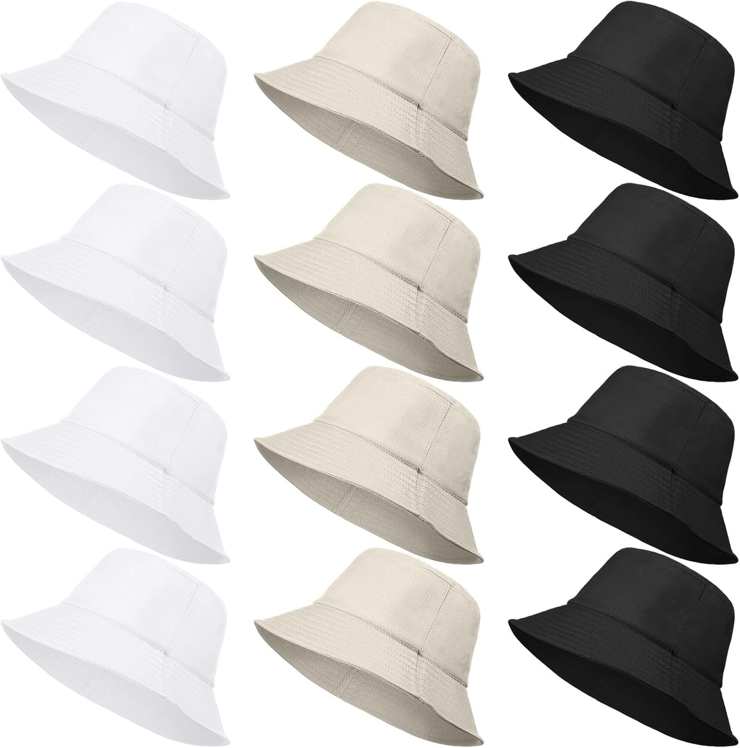 Jiuguva 12 Pack Bucket Sun Hat Bulk for Women Men Multicolor Packable Fishing Hats for Travel Summer